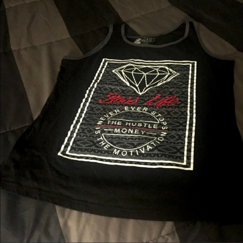 Hot Topic 2 Monkeys Side Hustle Tank True Black "Boss Life” Top New - Picture 8 of 10